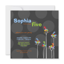 fatfatin Dot Trees + Cute Birds Birthday Invite