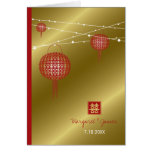 fatfatin Double Happiness Lanterns Wedding Invite Cards