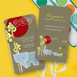fatfatin Elephant Family Forest Profile Card Business Card Template