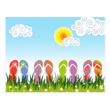 fatfatin Flip Flops Fun in the Sun Custom Postcard