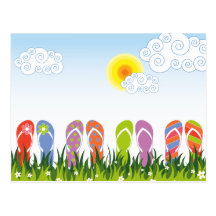 fatfatin Flip Flops Fun in the Sun Custom Postcard