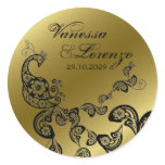 fatfatin Floral Black Peacock Wedding Sticker