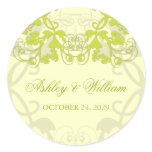 fatfatin Floral Flourish Lime Wedding Sticker