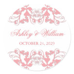 fatfatin Floral Flourish Pink Wedding Sticker