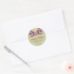 fatfatin Floral Flourish Purple Wedding Sticker