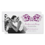 fatfatin Floral Flourish Purple Wedding Thank You Picture Card