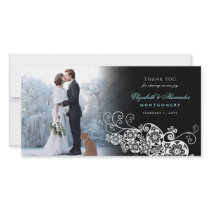 fatfatin Floral Paisley White Wedding TQ Card Photo Card