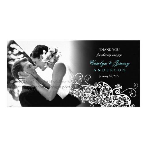 fatfatin Floral Paisley White Wedding TQ Card Photo Card