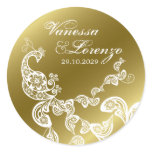 fatfatin Floral White Peacock Wedding Sticker