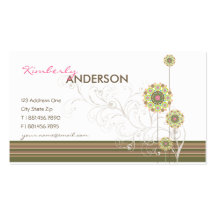 fatfatin Flower Dots Swirls Pink Profile Card Business Card