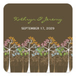 fatfatin Four Seasons Trees Brown Wedding Sticker