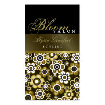 fatfatin Golden Blooms Chic Profile Card Business Cards