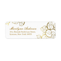 fatfatin Golden Spirals Wedding Address Label