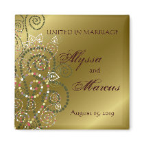 fatfatin Green Boho Spirals Gold Save The Date