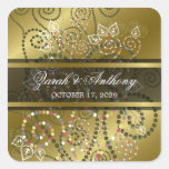 fatfatin Green Boho Spirals Gold Wedding Stickers stickers