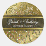 fatfatin Green Boho Spirals Gold Wedding Stickers stickers