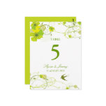fatfatin Green Hibiscus Swirls Table Number Card