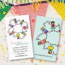 fatfatin Happy Friends In A Circle Profile Card Business Card Template