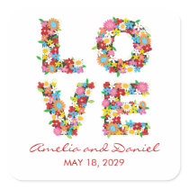 fatfatin LOVE Spring Flowers Wedding Stickers