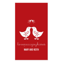 fatfatin Mistletoe Kissing Chicks Holiday Gift Tag Business Cards