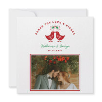 fatfatin Mistletoe Kissing Chicks Holiday Photo Ca Announcements