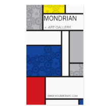 fatfatin Mondrian + Retro Circles Profile Card Business Cards
