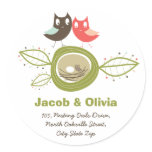 fatfatin Nesting Owl Family Custom Address Sticker