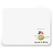 fatfatin Nesting Owl Family Thank You Card Personalized Announcement