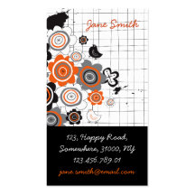 fatfatin Orange Flowers Chicks Doodles Profile Business Card Template