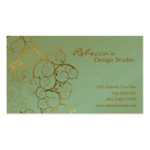fatfatin Ornamental Gold Spiral Vine Profile Card Business Card Templates