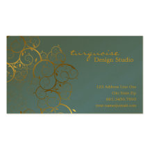 fatfatin Ornamental Gold Spiral Vine Profile Card Business Card Template