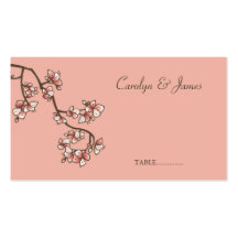 fatfatin Pink Peach Blossoms Guest Place Card Business Card Templates