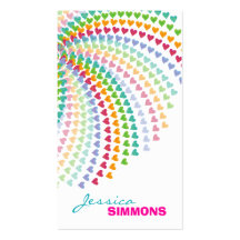 fatfatin Rainbow Heart Sprinkles Profile Card Business Card Template