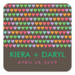 fatfatin Rainbow Love Hearts Wedding Sticker