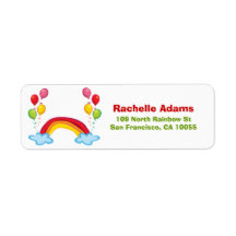 fatfatin Rainbows & Balloons Address Labels
