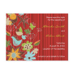 fatfatin Red Floral Garden Save The Date Postcard