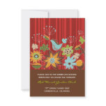fatfatin Red Floral Garden Wedding Reception Card