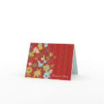 fatfatin Red Floral Garden Wedding Thank You Card