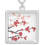 fatfatin Red Sakuras Cherry Blossoms Necklace