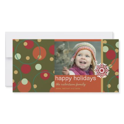 fatfatin Retro Holiday Dots Greeting Photo Card by fatfatin_mini_me