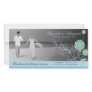 fatfatin Snow Flower Swirls Blue Thank You Customized Photo Card