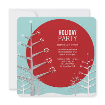 fatfatin Snow Trees Holiday Party Invitation
