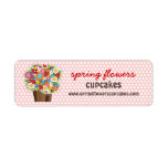 fatfatin Spring Flowers Cupcake Business Labels