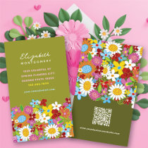 fatfatin Spring Flowers Garden Profile Card Business Card Templates