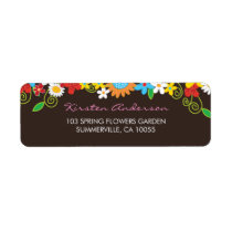fatfatin Spring Flowers Garden Return Address Labe Return Address Label
