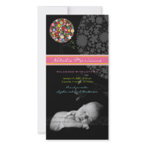 fatfatin Spring Flowers Pop Tree New Birth Baby Photo Greeting Card