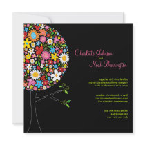fatfatin Spring Flowers Pop Tree Wedding Invite