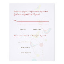 fatfatin Summer Birds And Swirls RSVP Card Invitations