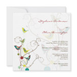 fatfatin Summer Birds And Swirls Wedding Invite