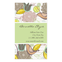 fatfatin Sweet Birds & Floral Garden Profile Card Business Card Templates